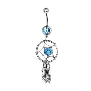 Обица за пъп "Blue Dreamcatcher" I