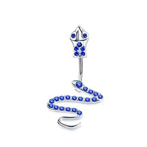Обица за пъп "Blue Snake"