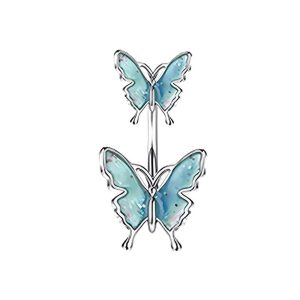 Обица за пъп "Double Blue Butterfly"