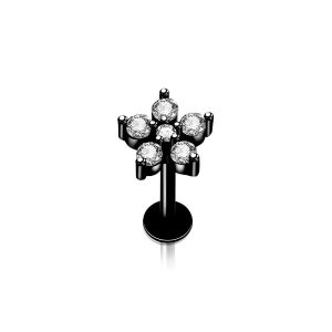 Обица за хеликс "Black Flowers"