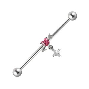 Обица за индустриал "Cupid's Heart"