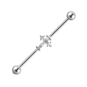 Обица за индустриал "Diamond Cross"