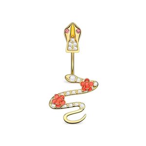 Обица за пъп "Flower Snake" II