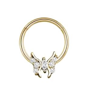 Обица за септум "Golden Butterfly"