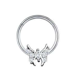 Обица за септум "Silver Butterfly"