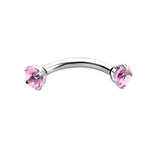 Обица за вежди "Pink Crystal"