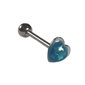 Обица за език "Blue Dragon Heart" I