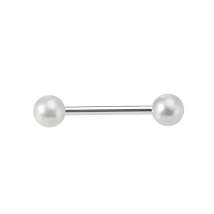 Обица за език "White Pearl"