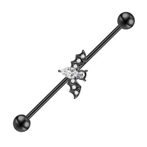 Обица за индустриал "Black Diamond Bat"