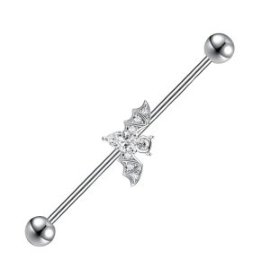 Обица за индустриал "Silver Bat"