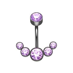 Обица за пъп "Dark Purple Diamonds"