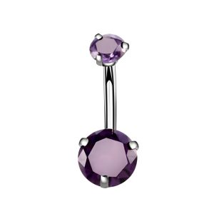 Обица за пъп "Purple Crystals"