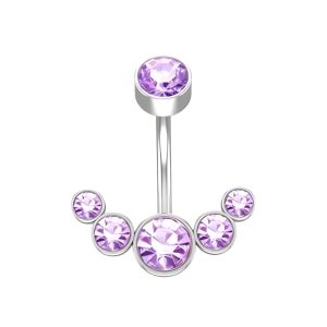 Обица за пъп "Purple Diamonds"