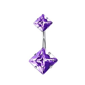Обица за пъп "Purple Rubin"
