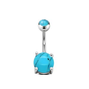 Обица за пъп "Blue Marble"