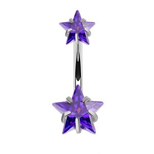 Обица за пъп "Purple Cosmos"