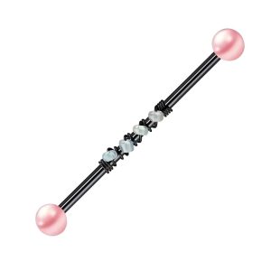 Обица за индустриал "Black and Pink"