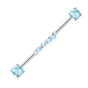 Обица за индустриал "Blue Crystal"