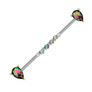 Обица за индустриал "Chameleon Crystals"