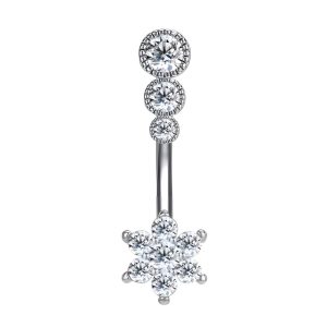 Обица за пъп "Crystal Flower I"