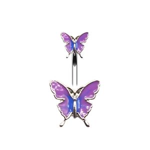 Обица за пъп "Purple Butterfly"
