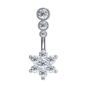 Обица за пъп "Mini Crystal Flower I"