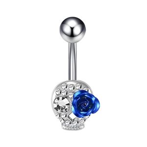 Обица за пъп "Crystal Skull"