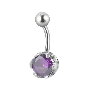 Обица за пъп "Purple Diamond"