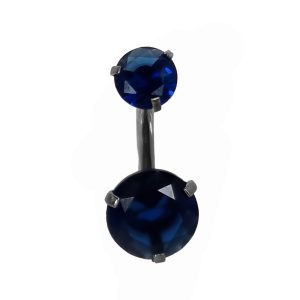Обица за пъп "Dark Blue Circle"