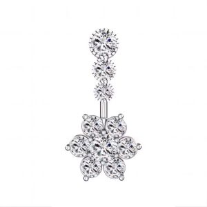 Обица за пъп "Crystal Flower III"