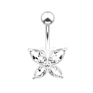 Обица за пъп "Diamond Wings"