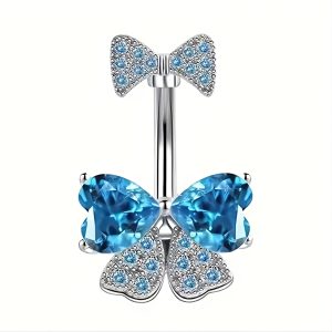 Обица за пъп "Blue Bow"