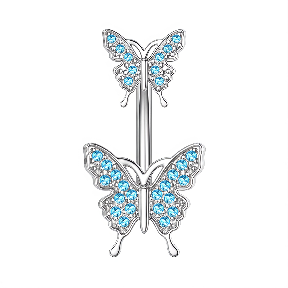 Обица за пъп "Blue Duo"