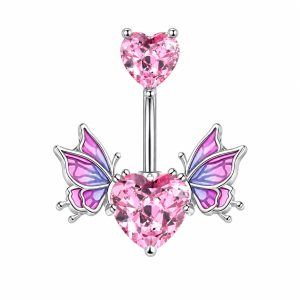 Обица за пъп "Butterfly Romance"