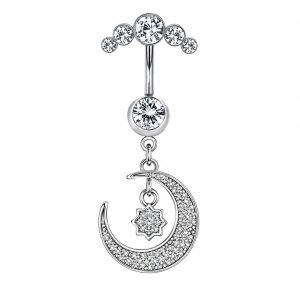 Обица за пъп "Crescent Charm"