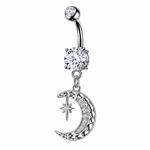 Обица за пъп "Moon Charm"