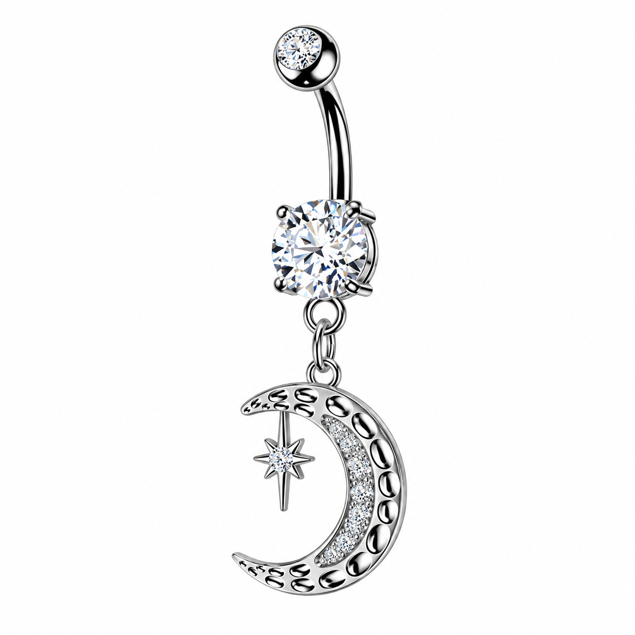 Обица за пъп "Moon Charm"