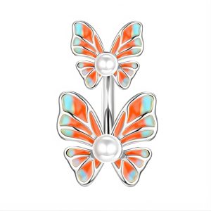 Обица за пъп "Orange Duo"