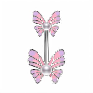 Обица за пъп "Pink Duo"