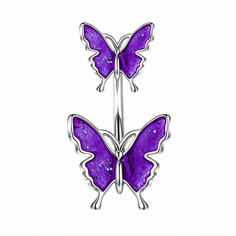 Обица за пъп "Purple Duo"