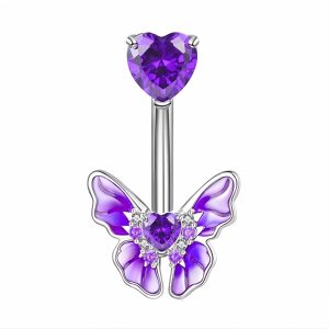 Обица за пъп "Violet Romance"